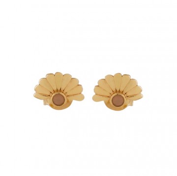 Muja Juma Earring 2mm Peach Mini Flabelate Gold Plated