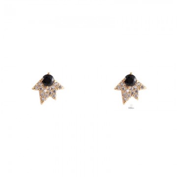 Dottilove Black Point vergulde oorbellen