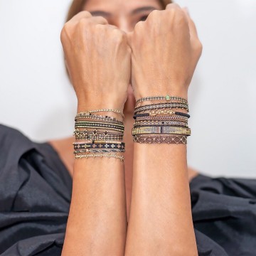 LeJu London Bracelet Bolita Black Gold