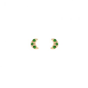 Dottilove Mini Moon Roestvrijstalen Oorbellen Groen