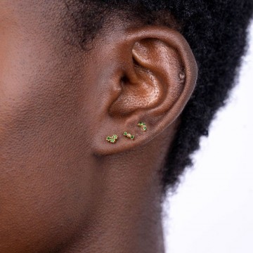 Dottilove Mini Moon Roestvrijstalen Oorbellen Groen