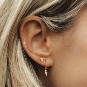 Betty Bogaers Dotted Flash Star Stud Earring Silver