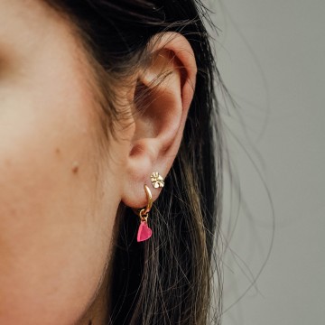 Betty Bogaers Medium Folded Flower Stud Earring Gold Plated