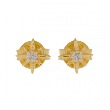 Muja Juma Earring Zirkonia Star Stud Gold Plated  