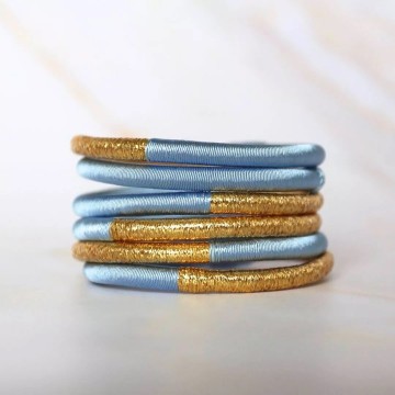 Maison Izel Jonc Dahabi Blue Pastel Armband