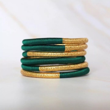 Maison Izel Jonc Dahabi Vert Abyssal Armband