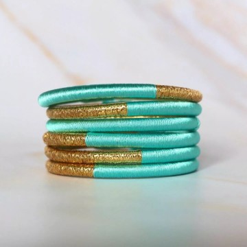 Maison Izel Jonc Dahabi Menthe Armband