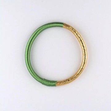 Maison Izel Jonc Dahabi Verte Pale Armband