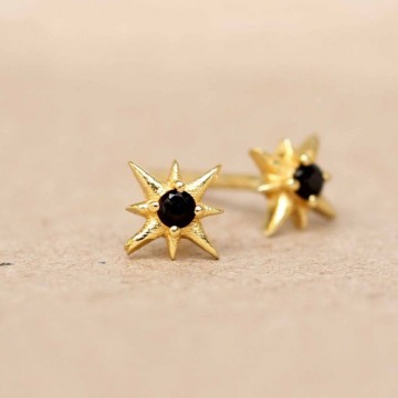 Muja Juma Earring Labradorite Star Stud Gold Plated