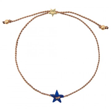 Betty Bogaers Resin Star Bracelet Gold Plated Blue