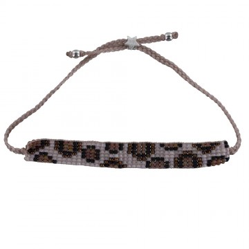 Betty Bogaers Leopard Beads Bracelet Baby Pink Silver