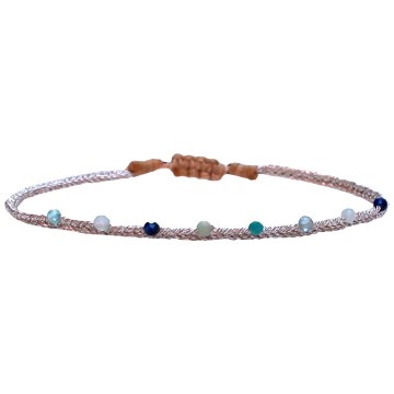 LeJu London Velvet Bracelet Blue Silver