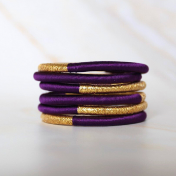 Maison Izel Jonc Dahabi Violet Neon Armband