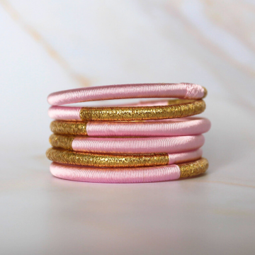 Maison Izel Jonc Dahabi Rose pastel Armband