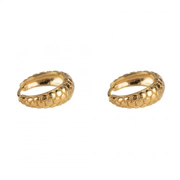 Betty Bogaers Honeycomb Hoop Earring Gold Plated