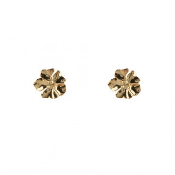 Betty Bogaers Medium Folded Flower Stud Earring Gold Plated