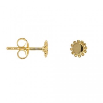 Betty Bogaers Dotted Round Charm Stud Earring Gold Plated