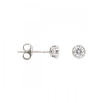 Eline Rosina Round Zirconia Earrings sterling silver