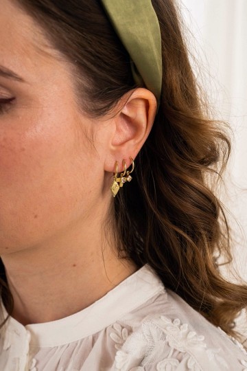 Flawed Square Eye Hoop Champagne