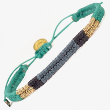 Guanabana Water drops Bracelet Green & Gold