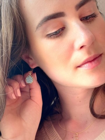 Hinth Oorbellen Lek Gold Frame Pastel Mint