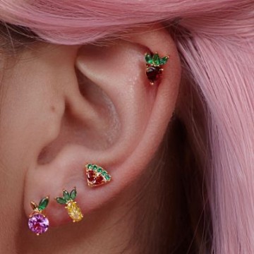 Dottilove Watermeloen vergulde oorbellen