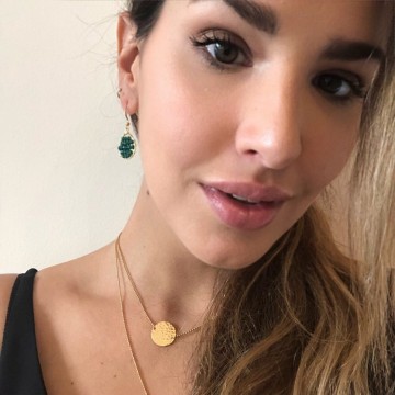 Hinth Oorbellen Lek Gold Frame Dark Green