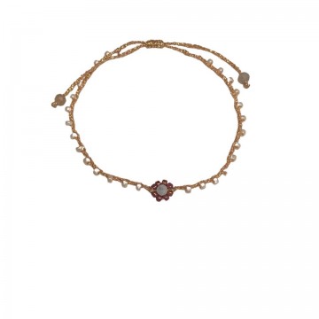 Loffs Armband Bloem Goud Draad