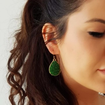 Hinth Oorbellen Monsoon Gold Frame Green