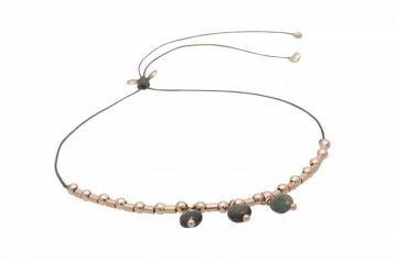 By Johanne Bracelet Tourmalines et Perles Vertes