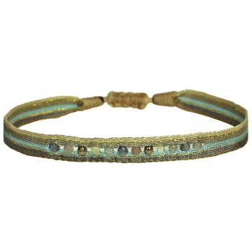 LeJu London Colourzip bracelet with intermixed stones in blue and neutral