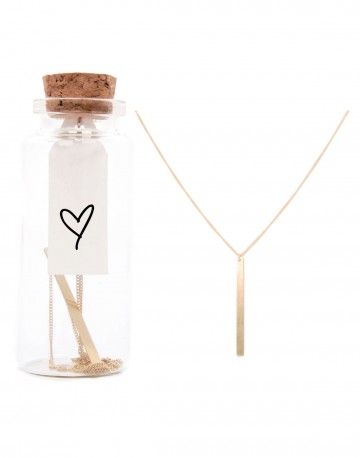 MIAB Jewels Gold Necklace Skinny Vertical Bar