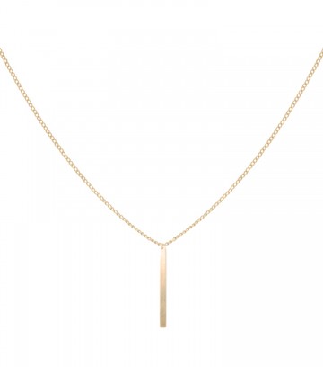 MIAB Jewels Gold Necklace Skinny Vertical Bar
