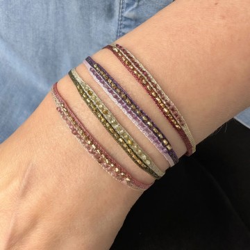 LeJu London Harmony Bracelet Granate and Gold Beads