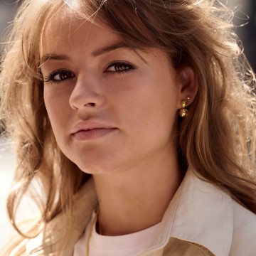 Betty Bogaers Double Ball Stud Earring Gold Plated