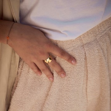 Betty Bogaers Resin Heart Bracelet Gold Plated Orange