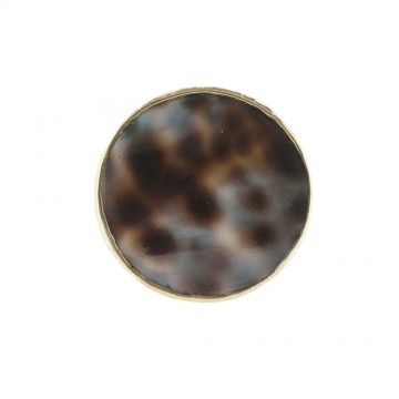 Betty Bogaers Big Tiger Shell Circle Ring Gold Plated