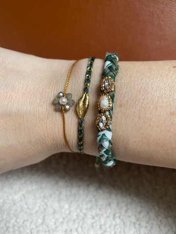 Loffs Armband Mond Zwart Goud