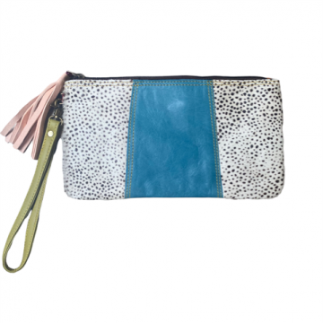 vanMauZ Lederen dierenprint Clutch / Toilettas