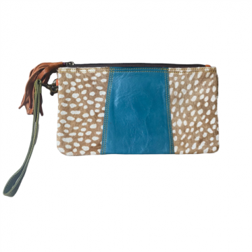 vanMauZ Lederen dierenprint Clutch / Toilettas
